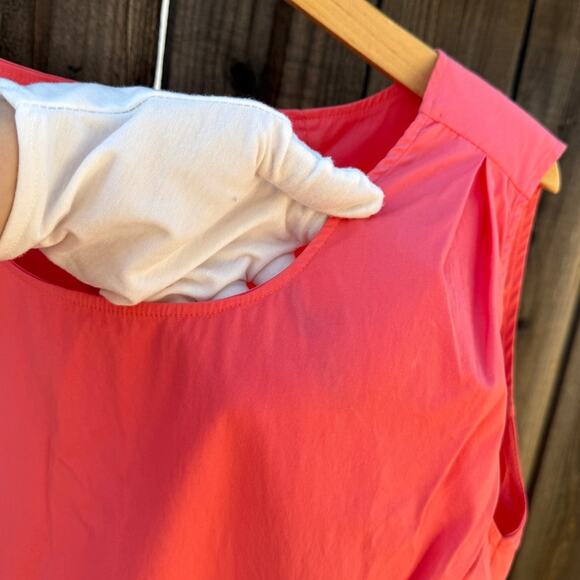 MARNI Sleeveless Pleated Shift Dress in Coral Poplin Size 42 IT (US 6) - Picture 9 of 14